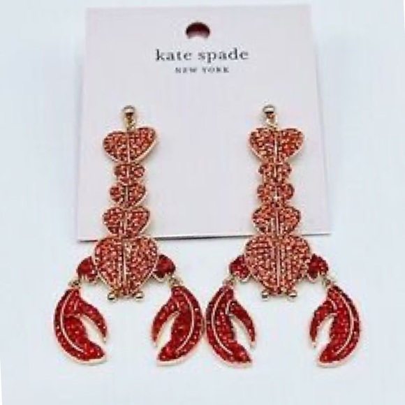 Kate Spade Love Shack Lobster Red Earrings NWT - Picture 6 of 7